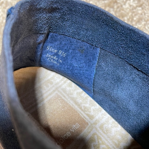 NIB navy blue suede loafers Zoya soft leather slip ons new 8.5 DOLCEVITA $130 - Picture 9 of 10